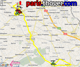 De kaart met het parcours van de vierde etappe van de 4 Jours de Dunkerque 2010 op Google Maps