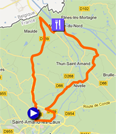 La carte du parcours du circuit des Championnats de France 2012 sur Google Maps