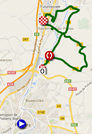 La carte du parcours du circuit des courses en ligne des Championnats de France 2014 sur Google Maps