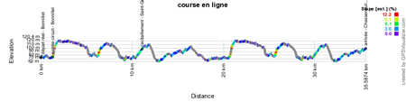 Le profil de la course en ligne des Championnats de France 2014
