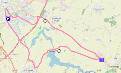 La carte du parcours du contre-la-montre femmes des Championnats de France de cyclisme sur route 2022 sur Open Street Maps