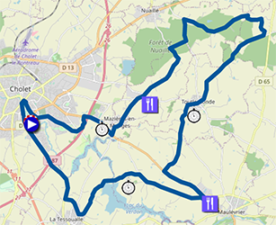 La carte du parcours du contre-la-montre hommes des Championnats de France de cyclisme sur route 2022 sur Open Street Maps
