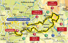 La carte de la deuxième étape du Rhône Alpes Isère Tour (RAIT) 2011