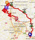 La carte du parcours de la deuxime tape du Rhne Alpes Isre Tour 2012 sur Google Maps