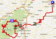 La carte du parcours de la deuxième étape du Rhône Alpes Isère Tour 2013 sur Google Maps