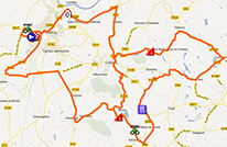La carte du parcours de la quatrième étape du Rhône Alpes Isère Tour 2013 sur Google Maps