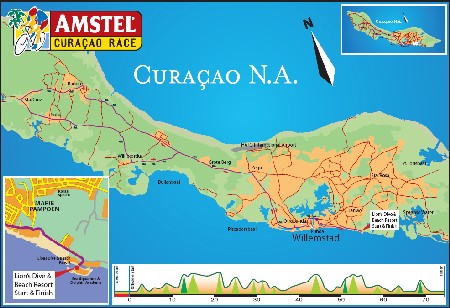 Het parcours van de Amstel Curaçao Race 2009