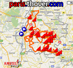 De kaart met het parcours van de Amstel Gold Race 2011 op Google Maps