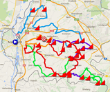De kaart met het parcours van de Amstel Gold Race 2016 op Google Maps