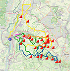 La carte avec le parcours de l'Amstel Gold Race 2023 sur Open Street Maps