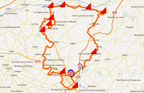 The map with the race route of Cholet-Pays de Loire 2012 on Google Maps