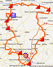 De kaart met het parcours van Cholet-Pays de Loire 2013 op Google Maps