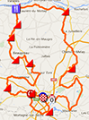 The map with the Cholet-Pays de Loire 2016 race route on Google Maps