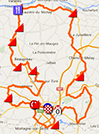 De kaart met het parcours van Cholet-Pays de Loire 2016 op Google Maps