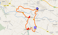 De kaart met het parcours van de Classic Loire Atlantique 2016 op Google Maps