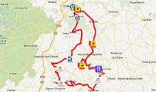 La carte du parcours de la Classic de l'Indre 2013 sur Google Maps