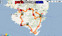 The map of the first stage's route of the Critérium International 2010 on Google Maps