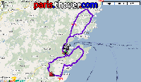 La carte du parcours de la deuxième étape du Critérium International 2010 sur Google Maps