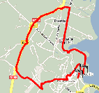 The map of the third stage's route of the Critérium International 2010 on Google Maps