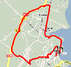 De kaart van het parcours van de derde etappe van het Critérium International 2010 sur Google Maps