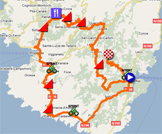 La carte du parcours de la première étape du Critérium International 2011 sur Google Maps