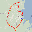 De kaart met het parcours van de troisième etappe van het Critérium International 2011 op Google Maps