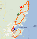 La carte du parcours de la première étape du Critérium International 2012 sur Google Maps