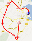 The race route of the second stage of the Critrium International 2012 on Google Maps