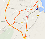 The map with the race route of the second stage of the Critérium International 2014 on Google Maps