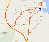 De kaart met het parcours van de tweede etappe van het Critérium International 2014 op Google Maps