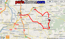 The route map of the third stage of the Critérium du Dauphiné 2010 on Google Maps
