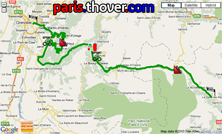 The route map of the fifth stage of the Critrium du Dauphin 2010 on Google Maps