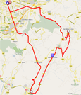 The race route of the third stage of the Critrium du Dauphin 2011 on Google Maps