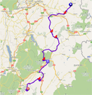 De kaart met het parcours van de zesde etappe van het Critérium du Dauphiné 2011 op Google Maps