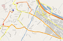 The race route of the prologue of the Critérium du Dauphiné 2011 on Google Maps