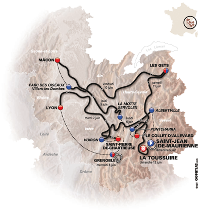 Le parcours du Critérium du Dauphiné 2011