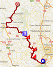 La carte du parcours de la troisième étape du Critérium du Dauphiné 2012 sur Google Maps