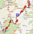 La carte du parcours de la sixième étape du Critérium du Dauphiné 2012 sur Google Maps