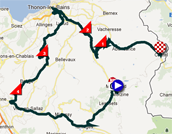 La carte du parcours de la septième étape du Critérium du Dauphiné 2012 sur Google Maps