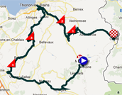 The race route of the seventh stage of the Critérium du Dauphiné 2012 on Google Maps