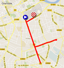 La carte du parcours du prologue du Critérium du Dauphiné 2012 sur Google Maps