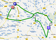 De kaart met het parcours van de vierde etappe van het Critérium du Dauphiné 2013 op Google Maps