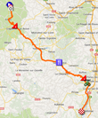 De kaart met het parcours van de derde etappe van het Critérium du Dauphiné 2014 op Google Maps