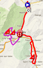 De kaart met het parcours van de eerste etappe van het Critérium du Dauphiné 2015 op Google Maps