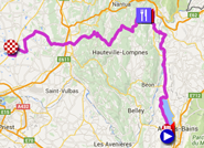 The map with the race route of the second stage of the Critérium du Dauphiné 2015 on Google Maps