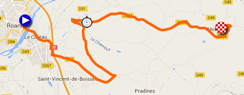 The map with the race route of the third stage of the Critérium du Dauphiné 2015 on Google Maps