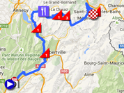 La carte du parcours de la septième étape du Critérium du Dauphiné 2015 sur Google Maps