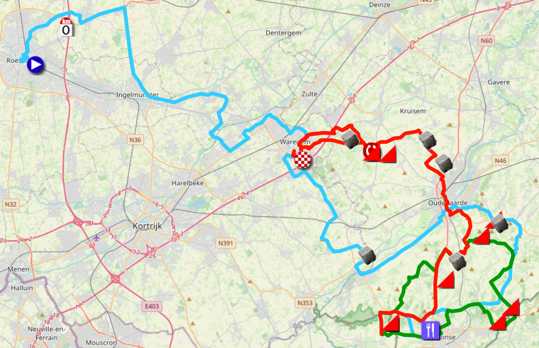 Tlchargez le parcours de Dwars door Vlaanderen/A travers la Flandre 2023 dans Google Earth