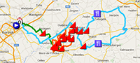 The map with the Grand Prix E3 Harelbeke 2015 race route on Google Maps