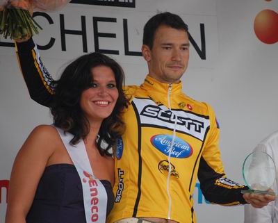 De winnaar van de tijdrit van de Eneco Tour 2008 : Raivis Belohvoscicks